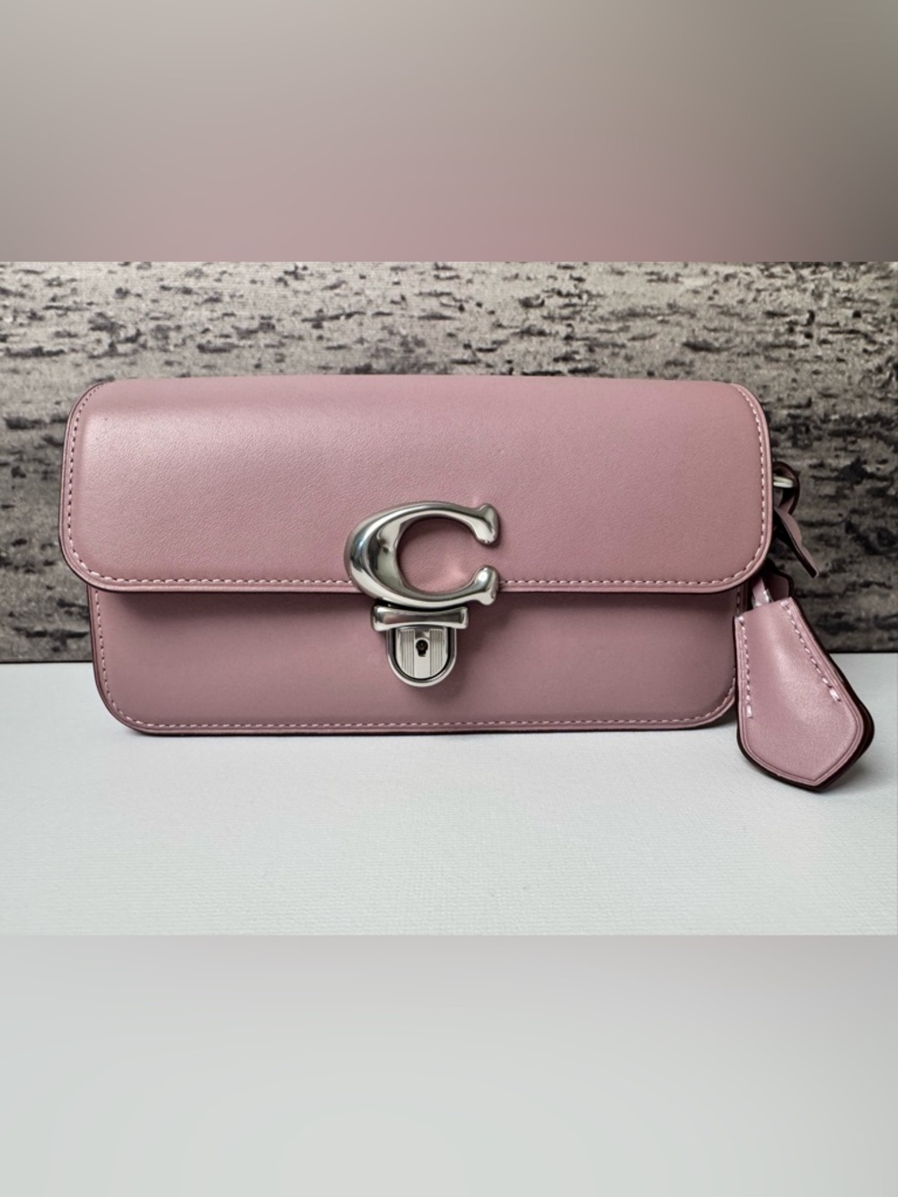 GUC Coach Studio Baguette Bag 20 Leather Faded Purple Silver CE331